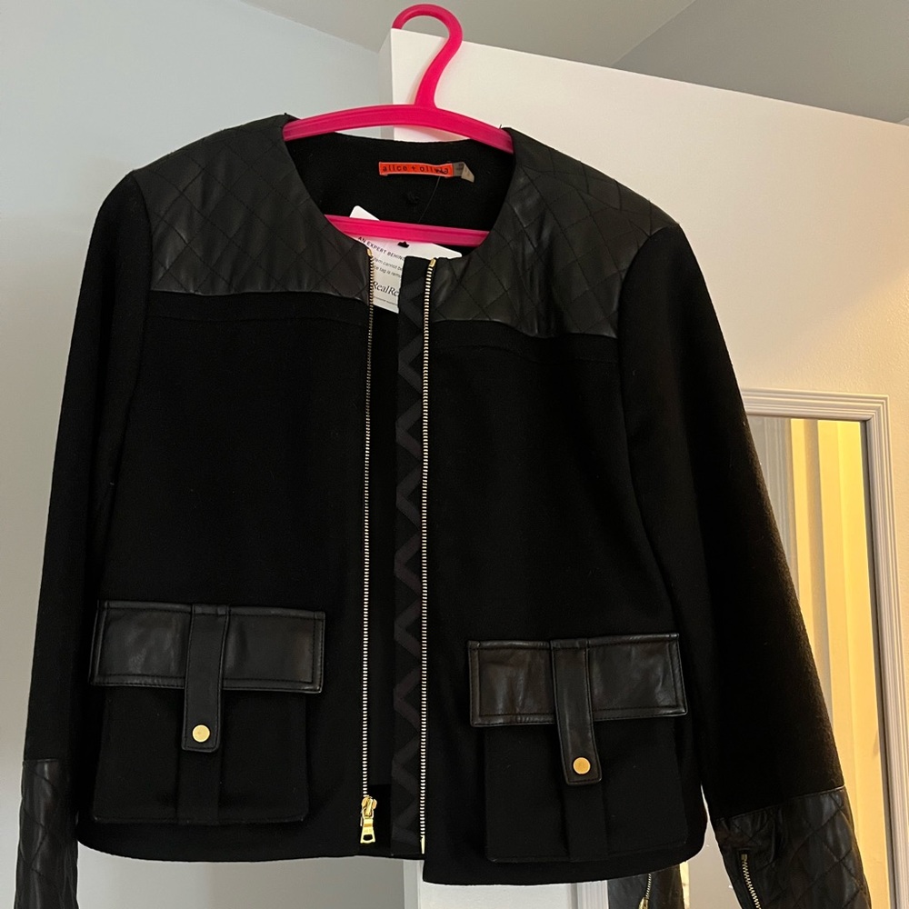 Leather and Wool Alice and Olivia Jacket